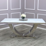 Modern-6-8-Seater-glass-dining-table-rectangular-white-glass-top-stainless-steel-curved-base