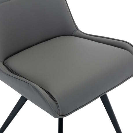 Savannah Modern Grey Leather Dining Chairs Set of 2