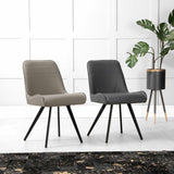 Savannah Modern Grey Leather Dining Chairs Set of 2