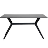 Amelia Modern 6 Seater Rectangular Grey Stone Dining Table 150cm