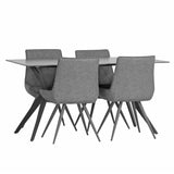 Amelia Modern 6 Seater Rectangular Grey Stone Dining Table 150cm