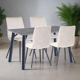 Modern-6-Seater-Grey-Sintered-Stone-Dining-Table-With-4-Cream-Velvet-Dining-Chairs-120cm