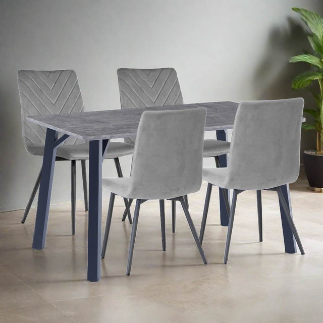 Modern-6-Seater-Grey-Sintered-Stone-Dining-Table-With-4-Grey-Velvet-Dining-Chairs-120cm