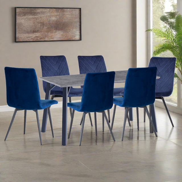 Modern-6-Seater-Grey-Sintered-Stone-Dining-Table-With-6-Blue-Velvet-Dining-Chairs-180cm