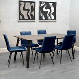 Elena Modern Rectangular 6 Seater Grey Stone Dining Table 180cm