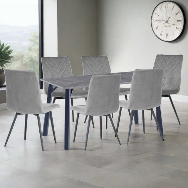 Modern-6-Seater-Grey-Sintered-Stone-Dining-Table-With-6-Grey-Velvet-Dining-Chairs-180cm