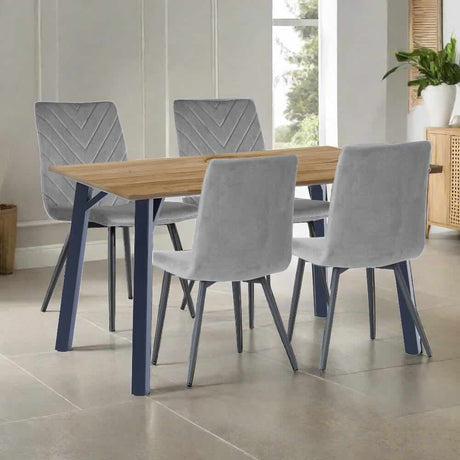 Modern-6-Seater-Oak-Wood-Dining-Table-With-4-Grey-Velvet-Dining-Chairs-120cm