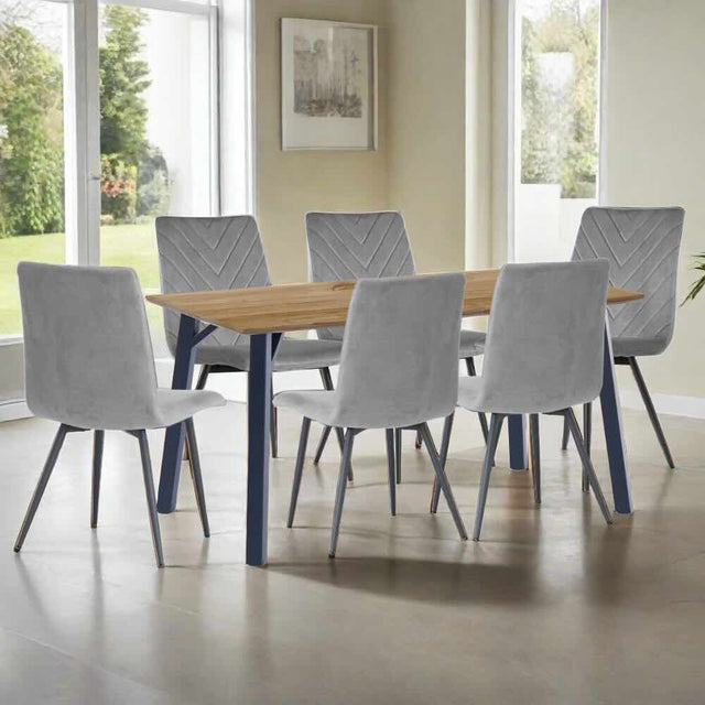 Modern-6-Seater-Oak-Wood-Dining-Table-With-6-Grey-Velvet-Dining-Chairs-180cm