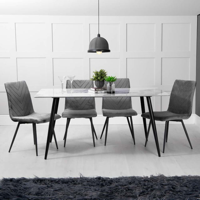 Modern-6-Seater-White-And-Brown-Marble-Stone-Dining-Table-Set-With-Grey-Velvet-Dining-Chairs-160cm