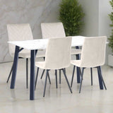 Modern-6-Seater-White-Marble-Dining-Table-With-4-Cream-Velvet-Dining-Chairs-120cm