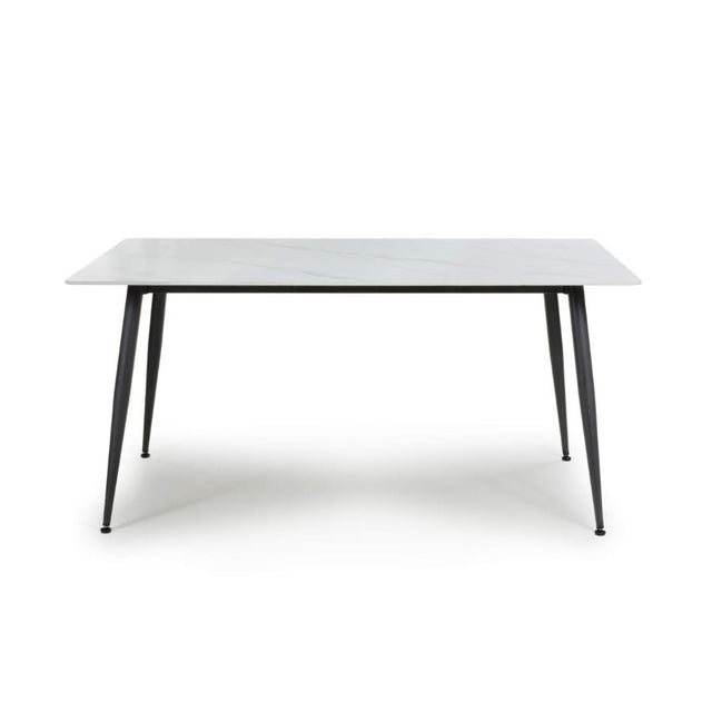 Modern-6-Seater-White-Stone-Rectangular-Dining-Table-With-Black-Metal-Legs-160cm