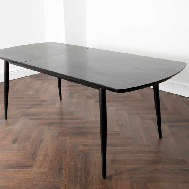 Modern-8-Seater-Extendable-Rectangular-Dining-Table-With-Dark-Oak-Top-&-Black-Metal-Legs-160cm-200cm