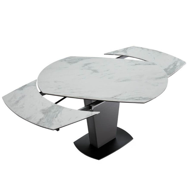 Modern-8-Seater-White-Marble-Ceramic-Rectangular-Extending-Dining-Table-Black-Metal-Pedestal-Base-120cm-180cm