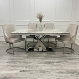 Modern-8-Seater-White-_-Grey-Marble-Dining-Table-Curved-Cross-Over-Stainless-Steel-Base-180cm