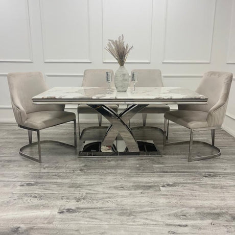 Modern-8-Seater-White-_-Grey-Marble-Dining-Table-Curved-Cross-Over-Stainless-Steel-Base-180cm