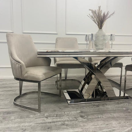 Modern-8-Seater-White-_-Grey-Marble-Dining-Table-Curved-Cross-Over-Stainless-Steel-Base-180cm