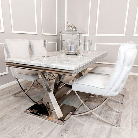 Modern-8-Seater-grey-marble-dining-table-rectangular-marble-top-stainless-steel-legs-180cm