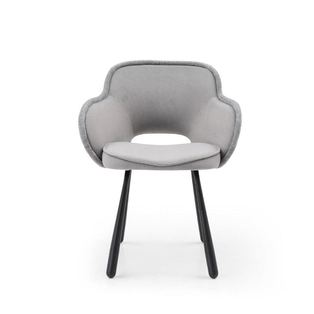 Modern-Art-Deco-Style-Grey-Fabric-Dining-Chairs-Black-Metal-Legs-Set-of-2