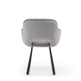 Modern-Art-Deco-Style-Grey-Fabric-Dining-Chairs-Black-Metal-Legs-Set-of-2