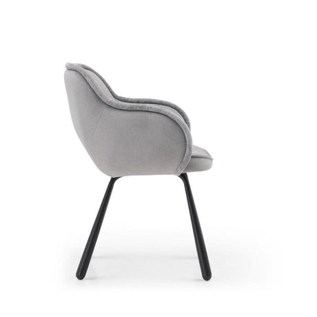 Modern-Art-Deco-Style-Grey-Fabric-Dining-Chairs-Black-Metal-Legs