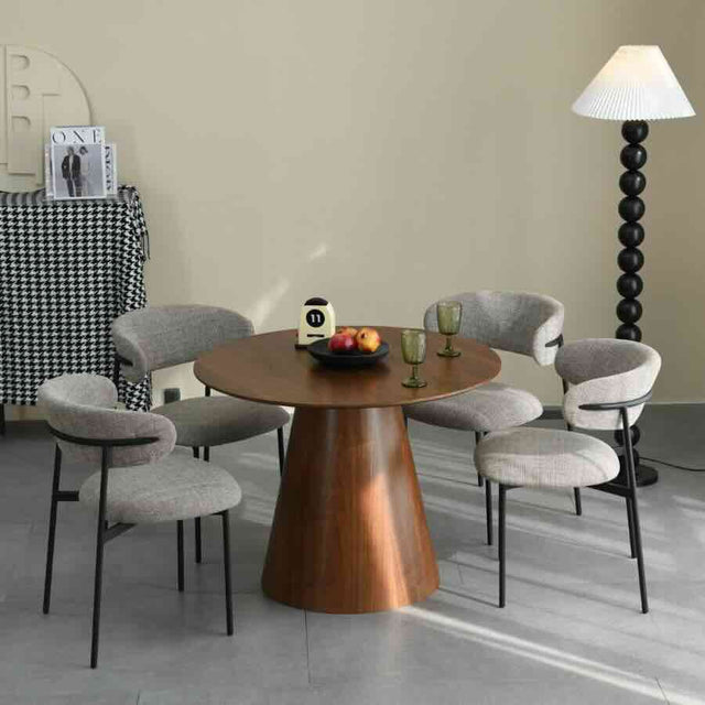 Modern-Art-Deco-Style-Light-Brown-Oatmeal-Tweed-Dining-Chair-With-Floating-Back-_-Black-Metal-Legs-Set-of-2