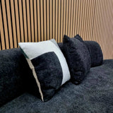 Beaumaris 3 Seater Black Boucle Curved Sofa 225cm