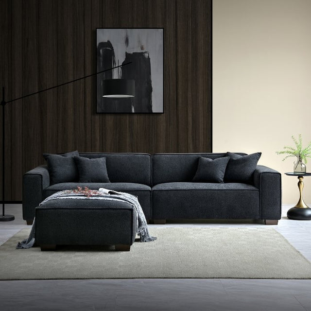 Modern-Black-Boucle-4-Seater-Sofa-With-Ottoman