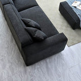 Modern-Black-Boucle-4-Seater-Sofa-With-Ottoman