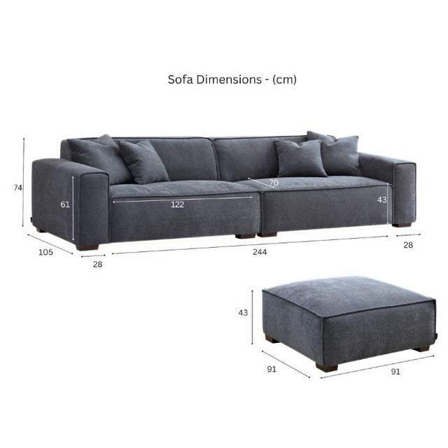 Modern-Black-Boucle-4-Seater-Sofa-With-Ottoman