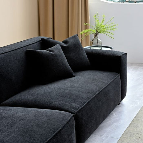 Modern-Black-Boucle-4-Seater-Sofa-With-Ottoman