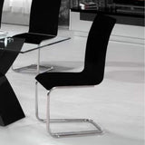 Modern-Black-Faux-Leather-Cantilever-Dining-Chairs-With-Chrome-Metal-Base-Set-of-2