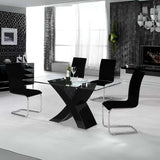 Modern-Black-Faux-Leather-Cantilever-Dining-Chairs-With-Chrome-Metal-Base-Set-of-2