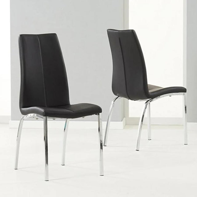 Modern-Black-Faux-Leather-Dining-Chair-With-Chrome-Metal-Legs-Set-of-2