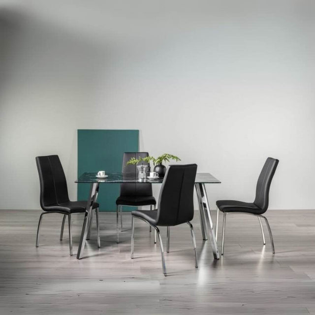 Modern-Black-Faux-Leather-Dining-Chair-With-Chrome-Metal-Legs-Set-of-2