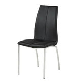 Modern-Black-Faux-Leather-Dining-Chair-With-Chrome-Metal-Legs-Set-of-2