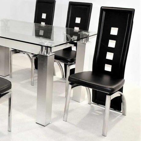 Modern-Black-Faux-Leather-High-Back-Dining-Chairs-With-Square-Open-Pattern-Metal-Legs-Set-of-6