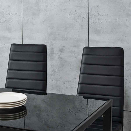 Modern-Black-Faux-Leather-Horizontal-Stitched-Dining-Chair-With-Chrome-Metal-Legs-Set-of-6