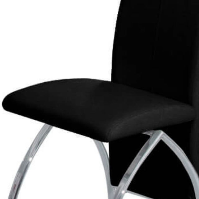 Modern-Black-Faux-Leather-Long-Back-Dining-Chair-With-Chrome-Metal-Legs-Set-of-4