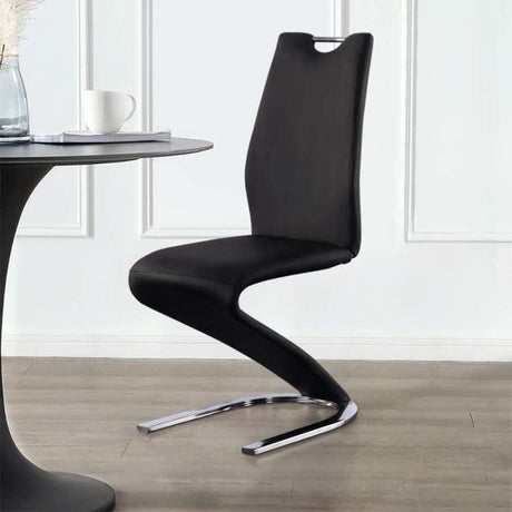 Modern-Black-Faux-Leather-Z-shape-Dining-Chair-With-Cantilever-Base-_-Chrome-Details-Set-of-2