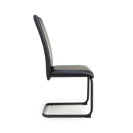 Modern-Black-Leather-Cantilever-Dining-Chair-Horizontal-Stitched-Black-Metal-Legs-Set-of-2