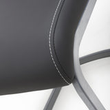 Modern-Black-Leather-Cantilever-Dining-Chair-Horizontal-Stitching-Metal-Legs-Set-of-2