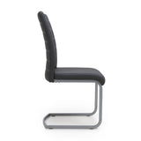 Modern-Black-Leather-Cantilever-Dining-Chair-Horizontal-Stitching-Metal-Legs