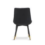 Modern-Black-Leather-Dining-Chair-Black-Metal-Legs-Gold-Tipped-Set-of-2