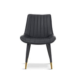 Modern-Black-Leather-Dining-Chair-Black-Metal-Legs-Gold-Tipped-Set-of-2