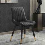 Modern-Black-Leather-Dining-Chair-Black-Metal-Legs-Gold-Tipped-Set-of-2