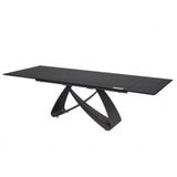 Serpenti Modern Black Stone Ceramic Extending Dining Table 180cm-260cm