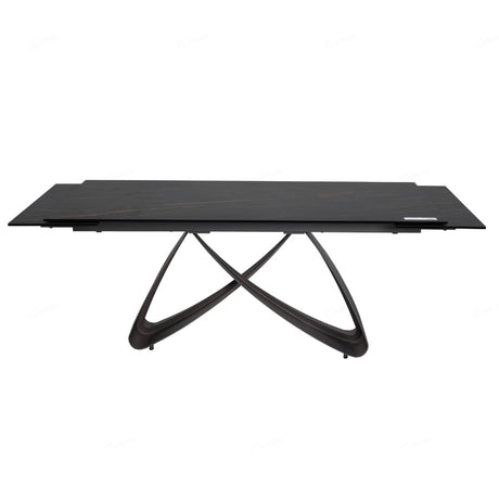 Serpenti Modern Black Stone Ceramic Extending Dining Table 180cm-260cm