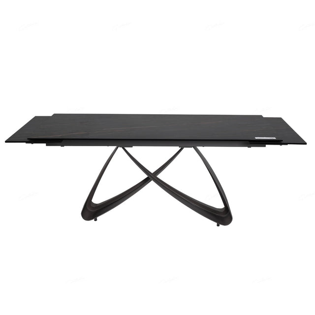 Serpenti Modern Black Stone Ceramic Extending Dining Table 180cm-260cm