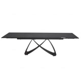 Serpenti Modern Black Stone Ceramic Extending Dining Table 180cm-260cm