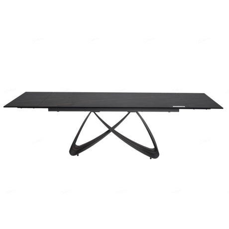 Serpenti Modern Black Stone Ceramic Extending Dining Table 180cm-260cm